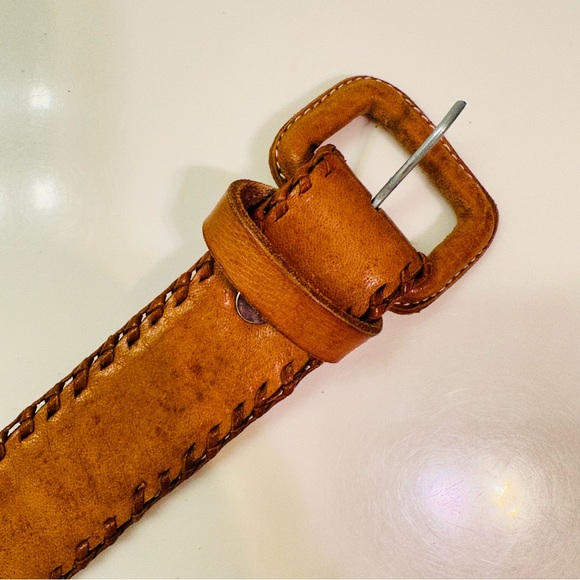 Handmade Multicolored Woven Leather Belt 32 - Picture 4 of 8